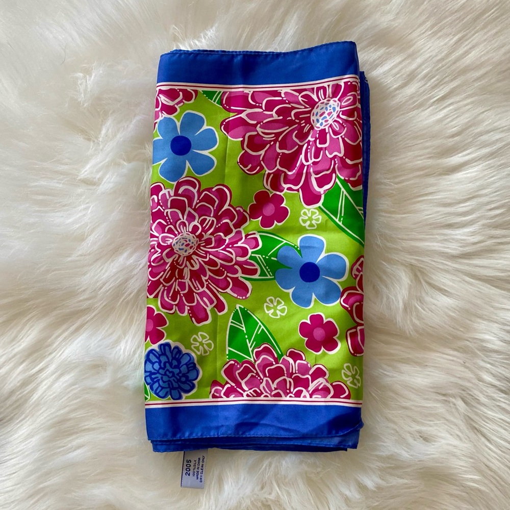 LILLY PULITZER FORD FLORAL SILK SCARF